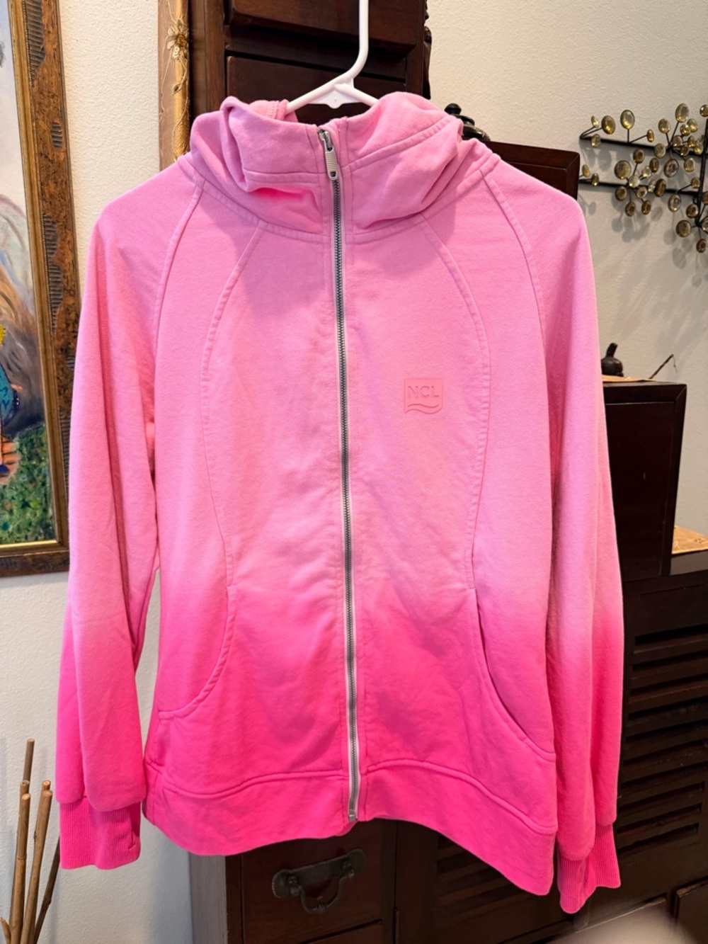 Pink Ombre Zip-Up Hoodie